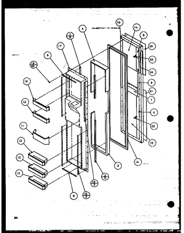Freezer door (scd25jp/p1116305w) (scd25jp/p1116306w)
