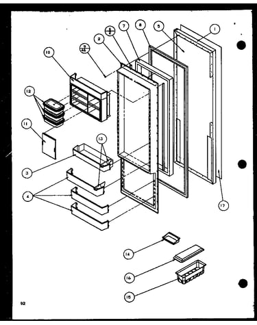 Refrigerator door (scd25jp/p1116305w) (scd25jp/p1116306w)