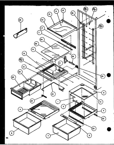 Refrigerator shelving and drawers (scd25jp/p1116305w) (scd25jp/p1116306w)