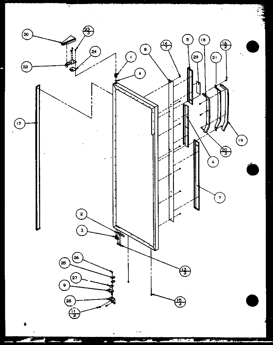 Refrigerator door (sz22mw/p1120607ww) (sz22ml/p1120607wl) (sz22mw/p1120608ww) (sz22ml/p1120608wl) (sz22mbw/p1120609ww) (sz22mbl/p1120609wl) (sz22mbw/p1120610ww) (sz22mbl/p1120610wl)