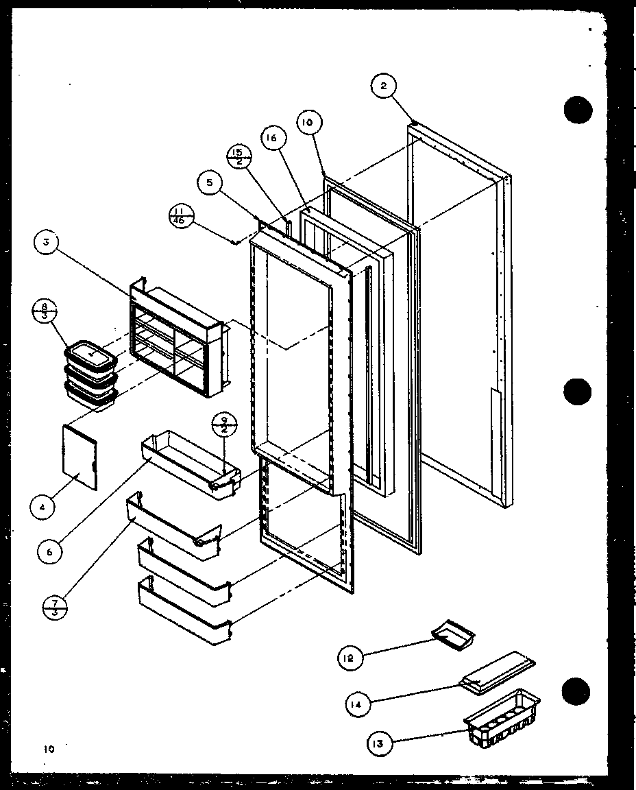 Refrigerator door (sz22mw/p1120607ww) (sz22ml/p1120607wl) (sz22mw/p1120608ww) (sz22ml/p1120608wl) (sz22mbw/p1120609ww) (sz22mbl/p1120609wl) (sz22mbw/p1120610ww) (sz22mbl/p1120610wl)