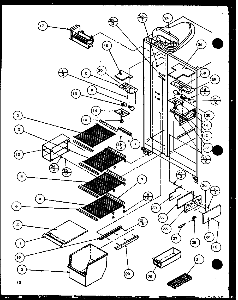 FREEZER SHELVING AND REFRIGERATOR LIGHT (SZ22MW/P1120607WW) (SZ22ML/P1120607WL) (SZ22MW/P1120608WW) (SZ22ML/P1120608WL) (SZ22MBW/P1120609WW) (SZ22MBL/P1120609WL) (SZ22MBW/P1120610WW) (SZ22MBL/P1120610WL)