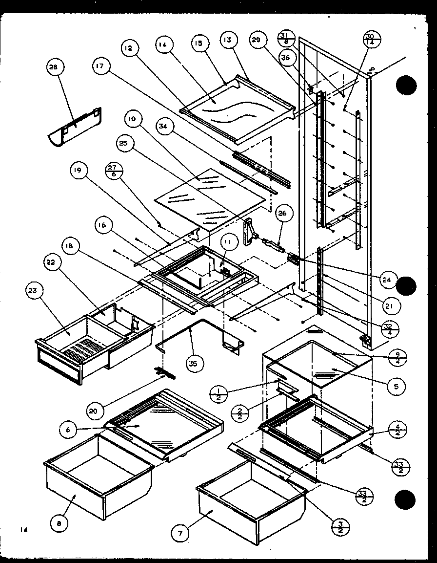 REFRIGERATOR SHELVING AND DRAWERS (SZ22MW/P1120607WW) (SZ22ML/P1120607WL) (SZ22MW/P1120608WW) (SZ22ML/P1120608WL) (SZ22MBW/P1120609WW) (SZ22MBL/P1120609WL) (SZ22MBW/P1120610WW) (SZ22MBL/P1120610WL)