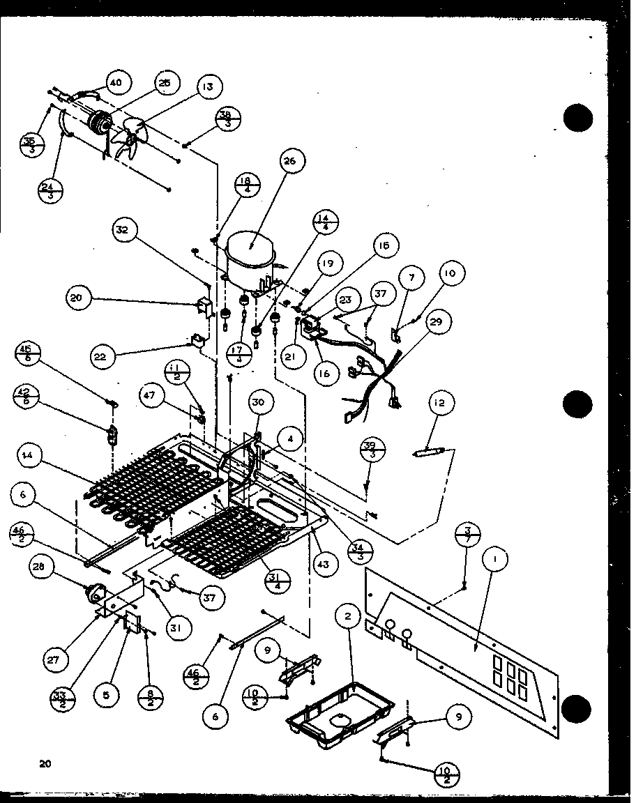 Machine compartment - panasonic compressor (sz22mw/p1120607ww) (sz22ml/p1120607wl) (sz22mbw/p1120609ww) (sz22mbl/p1120609wl)