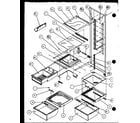 Amana SZDE27KL-P1110601WL refrigerator shelving and drawers diagram