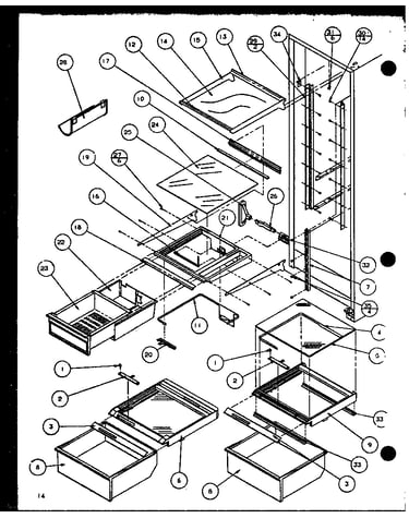 Refrigerator shelving and drawers