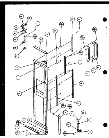 Freezer door hinge and trim parts