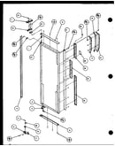 Refrigerator door hinge and trim parts