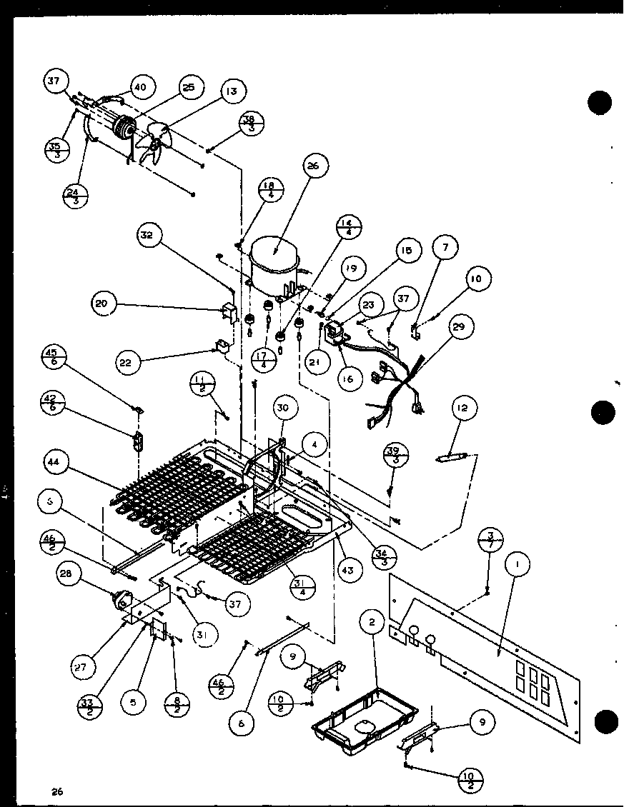 Machine compartment panasonic compressor (sld22mbg/p1120805wg) (sld22mbw/p1120805ww) (sld22mbl/p1120805wl) (sld22mb2w/p1155001ww) (sld22mb2l/p1155001wl) (sld25mw/p1121101ww) (sld25mg/p1121101wg) (sld25ml/p1121101wl) (sld25mbg/p1121103wg) (sld25mbl/p112110