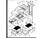 Amana SQD25MB3W-P1153404WW refrigerator shelving and drawers (sqd25mb3w/p1153404ww) (sqd25mb3e/p1153404we) (sqd25mb3l/p1153404wl) diagram