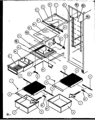 Refrigerator shelving and drawers (sqd25mb3w/p1153404ww) (sqd25mb3e/p1153404we) (sqd25mb3l/p1153404wl)