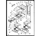 Amana SQD25MB4E-P1153405WE refrigerator shelving and drawers (sqd25mb4l/p1153405wl) (sqd25mb4e/p1153405we) (sqd25mb4w/p1153405ww) diagram
