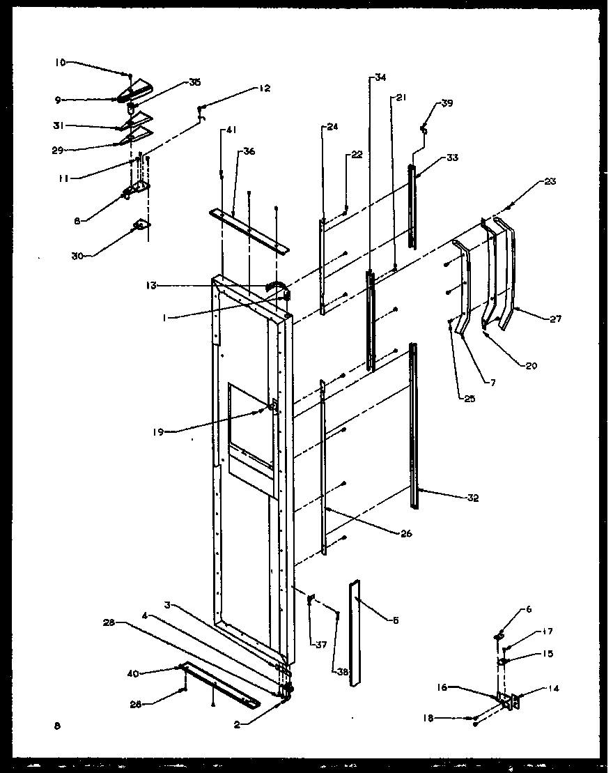 FREEZER DOOR HINGE AND TRIM PARTS (SXD25NE/P1162406WE) (SXD25NL/P1162406WL) (SXD25NW/P1162406WW) (SXD25NPE/P1162407WE) (SXD25NPL/P1162407WL) (SXD25NPW/P1162407WW)