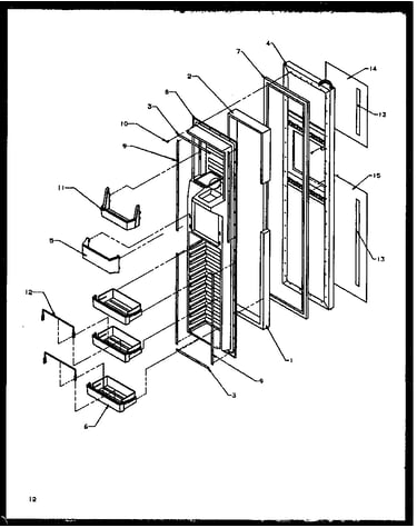 Freezer door (sxd22ng/p1162405wg) (sxd22nl/p1162405wl) (sxd22nw/p1162405ww) (ssd25nbl/p1162409wl) (ssd25nbw/p1162409ww) (sxd25ne/p1162406we) (sxd25nl/p1162406wl) (sxd25nw/p1162406ww) (sxd25npe/p1162407we) (sxd25npl/p1162407wl) (sxd25npw/p1162407ww)