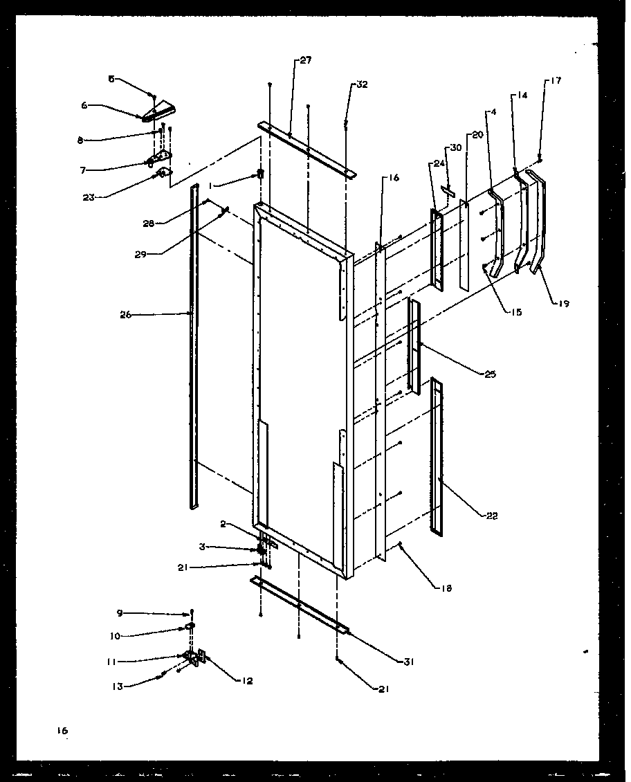 REFRIGERATOR DOOR HINGE AND TRIM PARTS (SXD22NG/P1162405WG) (SXD22NL/P1162405WL) (SXD22NW/P1162405WW) (SSD25NBL/P1162409WL) (SSD25NBW/P1162409WW) (SXD25NE/P1162406WE) (SXD25NL/P1162406WL) (SXD25NW/P1162406WW) (SXD25NPE/P1162407WE) (SXD25NPL/P1162407WL) (S