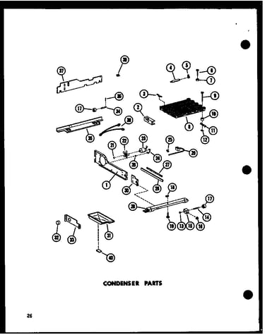 Condenser parts (sr25w-c/p60350-39wc) (sr25w/p60350-39w) (sr25w-a/p60350-39wa) (sr25w-l/p60350-38wl) (sr25w-ag/p60350-39wg) (sd25w-c/p60350-40wc) (sd25w/p60350-40w) (sd25w-a/p60350-40wa) (sd25w-l/p60350-40wl) (sd25w-ag/p60350-40wg) (sr22w-c/p60350-42wc) (