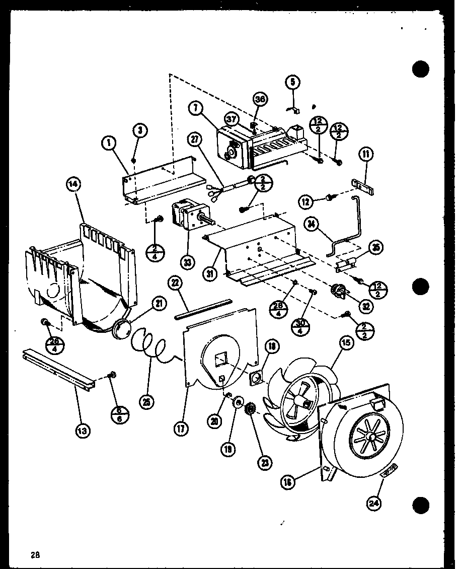 Icemaker/fan, motor