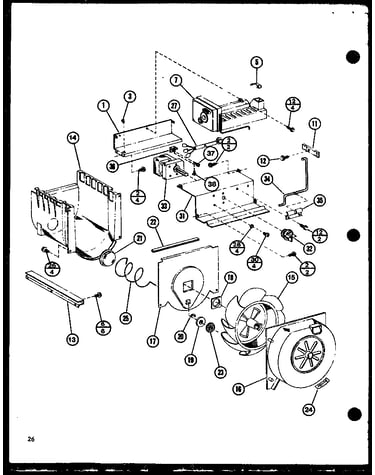 Icemaker/fan, motor
