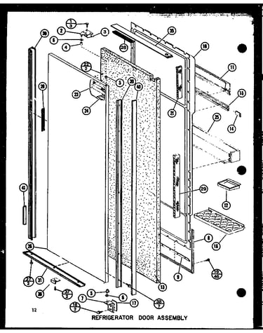 Refrigerator door assembly (sdi22g/p7745505w) (sdi22gg/p7745505wg) (sdi22gl/p7745505wl) (sdi25gc/p7745506wc) (sdi25g/p7745506w) (sdi25ga/p7745506wa) (sdi25gl/p7745506wl) (sdi25gg/p7745506wg)