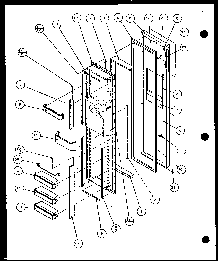 Freezer door (sxd20j/p7870123w) (sxd20jp/p7870124w) (sxd20jb/p7870131w)