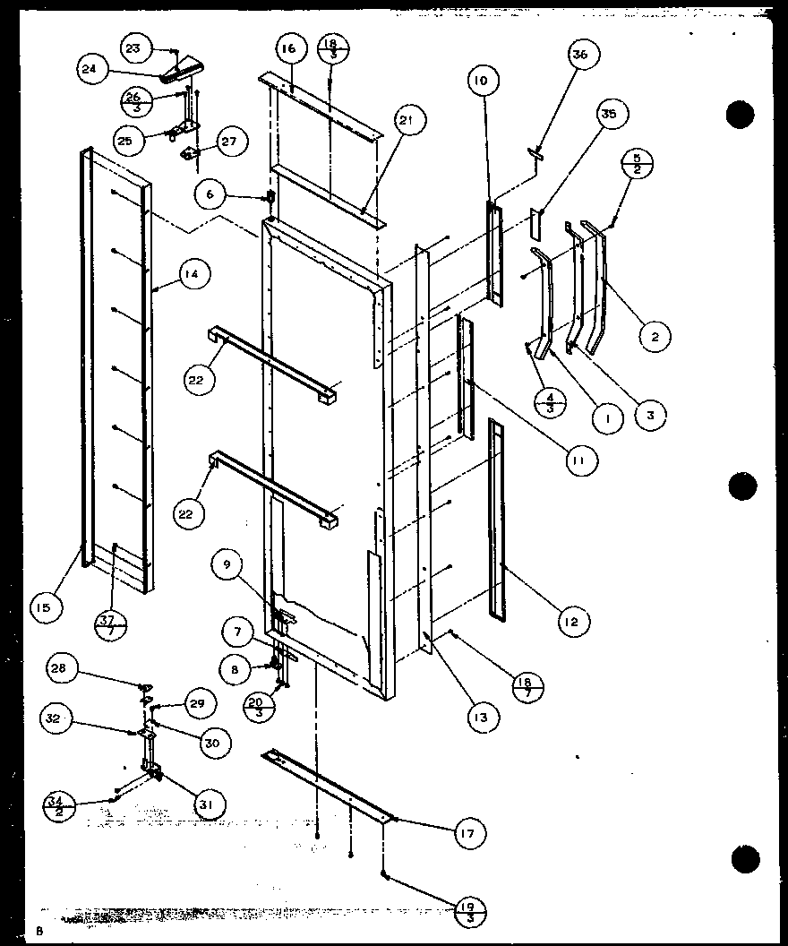 Refrigerator door (sxd20j/p7870123w) (sxd20jp/p7870124w) (sxd20jb/p7870131w)