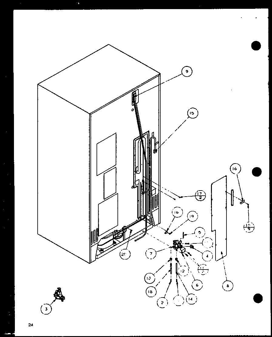 Cabinet back (sxd20j/p7870123w) (sxd20jp/p7870124w) (sxd20jb/p7870131w)
