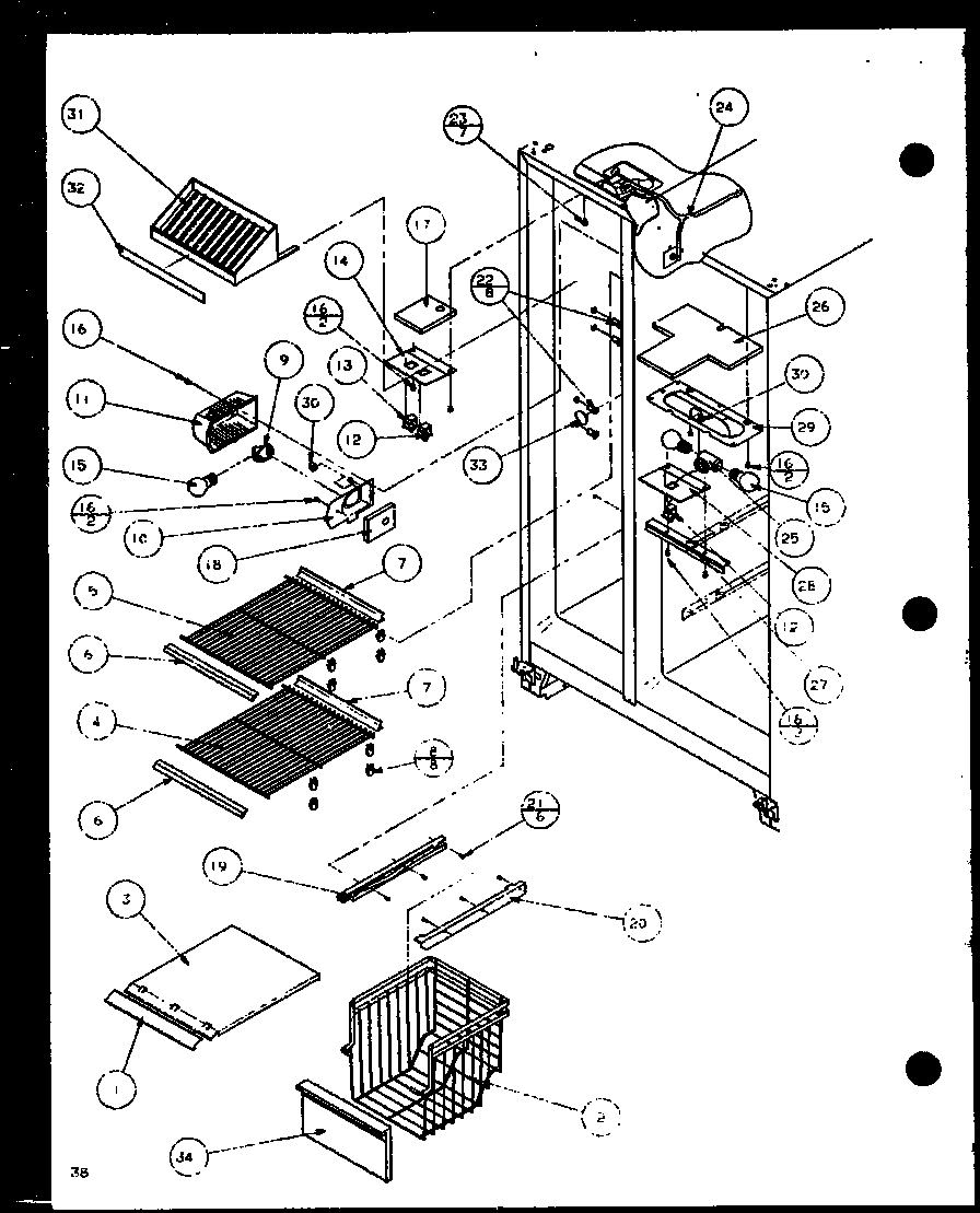 Freezer shelving and refrigerator light (sbd20j/p7870126w)