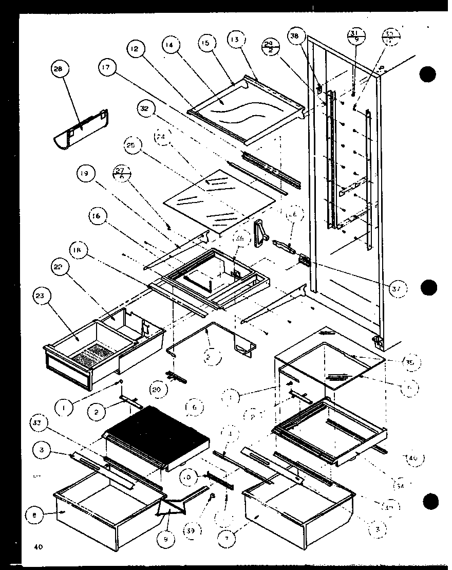 Refrigerator shelving and drawers (sbd20j/p7870126w)
