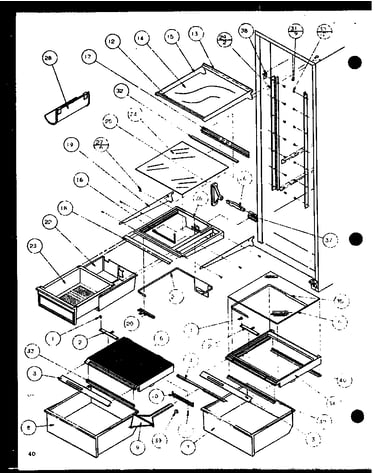 Refrigerator shelving and drawers (sbd20j/p7870126w)