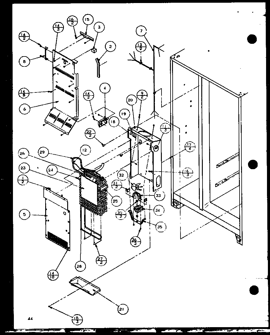 Evaporator and air handling (sbd20j/p7870126w)