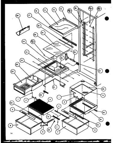 Refrigerator shelving and drawers