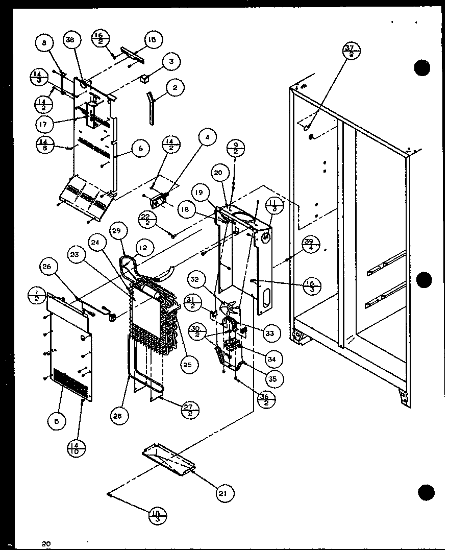 FREEZER EVAPORATOR AND AIR HANDLING (SL22JB/P1116005W) (SL22JB/P1116006W)