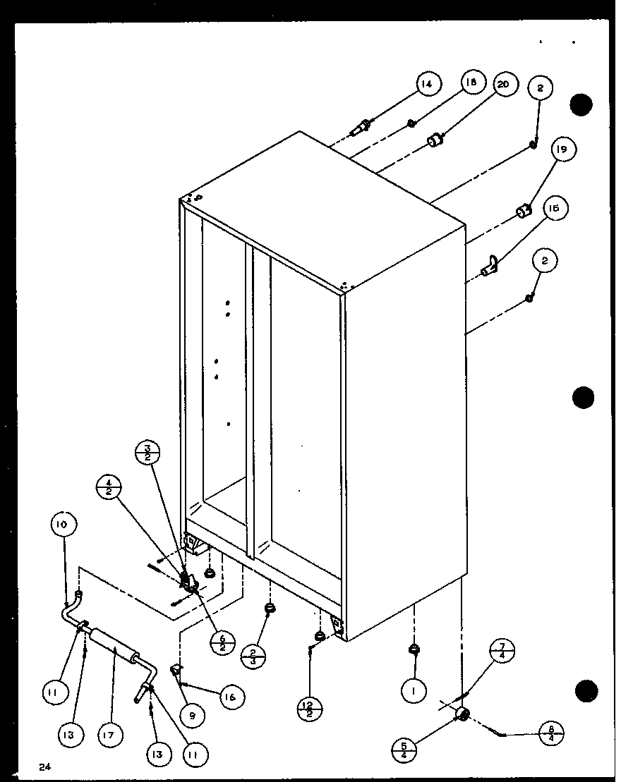ROLLERS AND CABINET BACK COMPONENTS (SL22JB/P1116005W) (SL22JB/P1116006W)