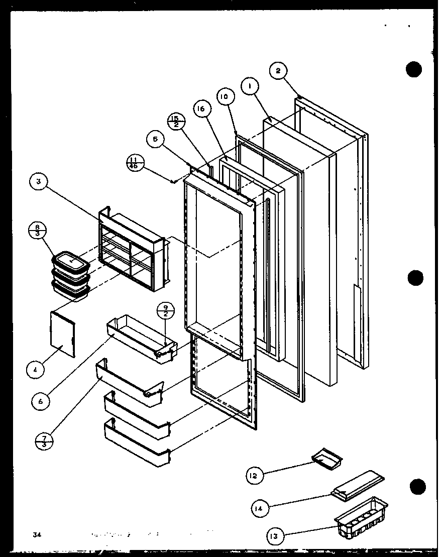 REFRIGERATOR DOOR (SL25J/P1116207W) (SL25J/P1116208W)