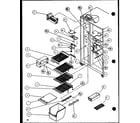 Amana SL22JB-P1116206W freezer shelving and refrigerator light (sl25j/p1116207w) (sl25j/p1116208w) diagram