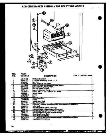 Add on ice maker (ic4n/p1110801w)
