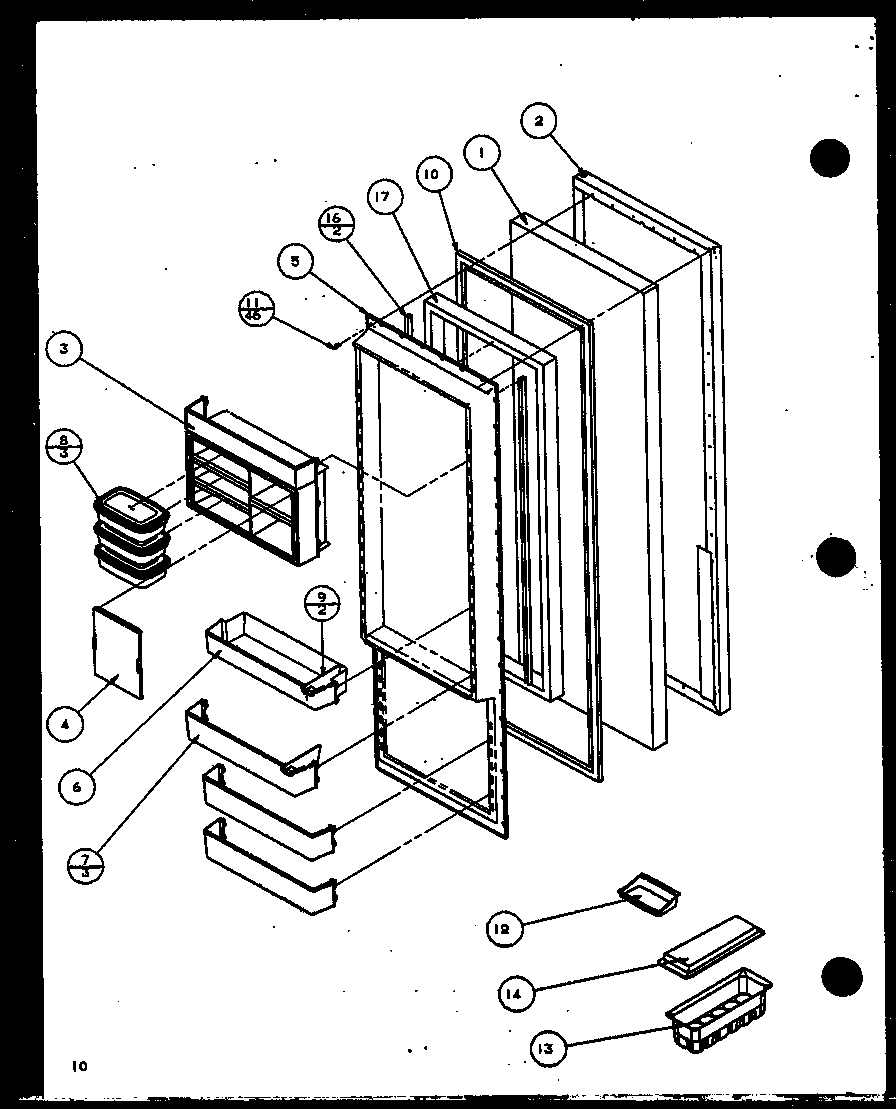 REFRIGERATOR DOOR (SX22J/P1116003W) (SX22J/P1116004W) (SX25J/P1116205W) (SX25J/P1116206W)