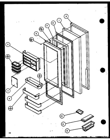 Refrigerator door (sx22j/p1116003w) (sx22j/p1116004w) (sx25j/p1116205w) (sx25j/p1116206w)