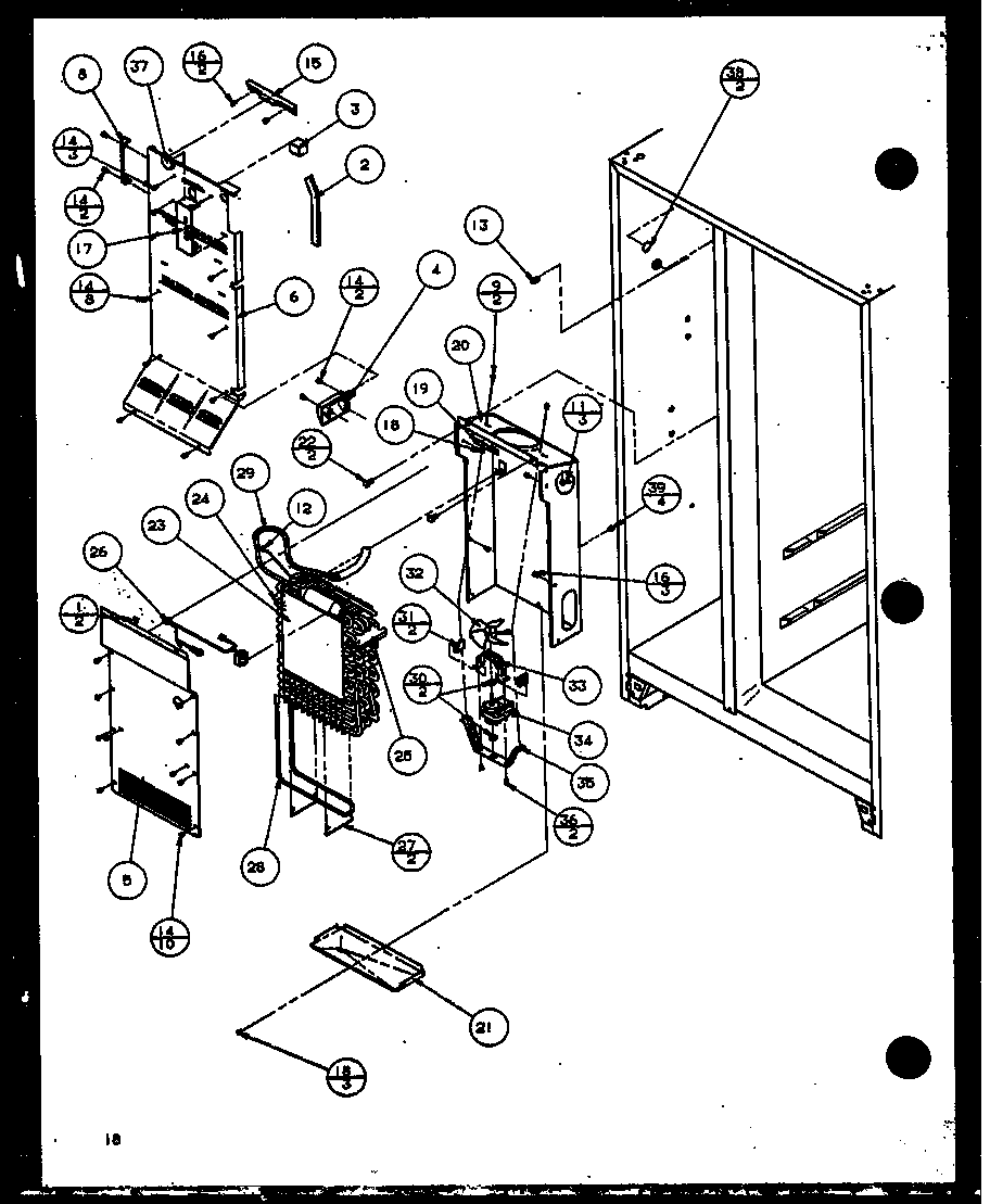 FREEZER EVAPORATOR AND AIR HANDLING (SX22J/P1116003W) (SX22J/P1116004W) (SX25J/P1116205W) (SX25J/P1116206W)