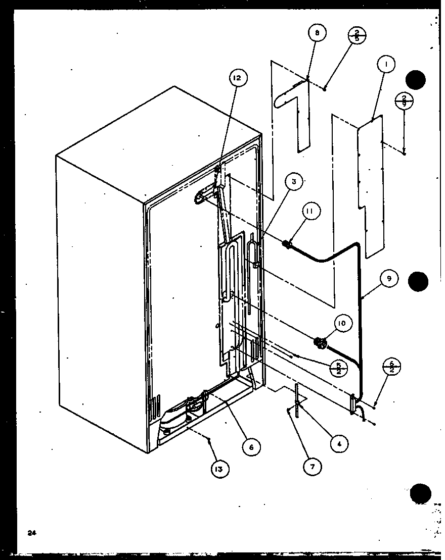 CABINET BACK (SX22J/P1116003W) (SX22J/P1116004W) (SX25J/P1116205W) (SX25J/P1116206W)