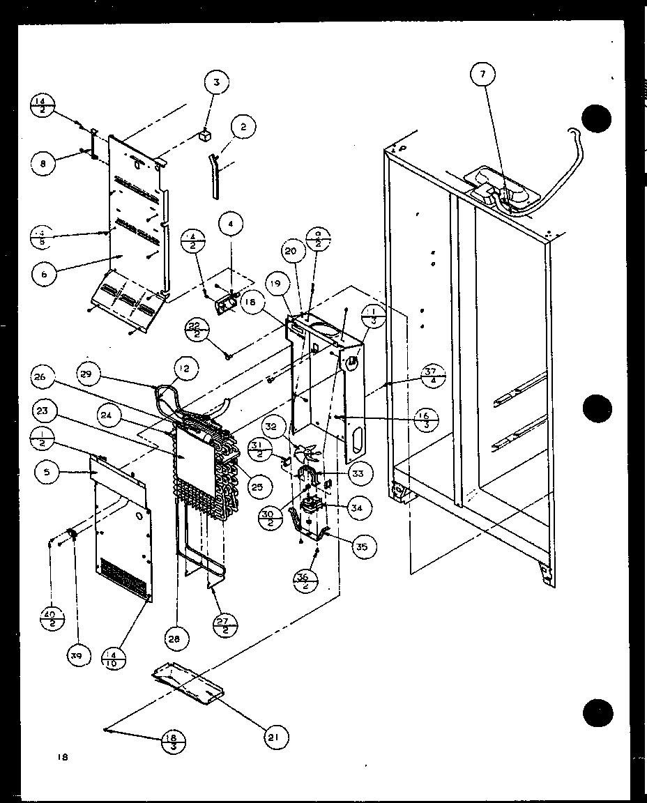 Evaporator and air handling