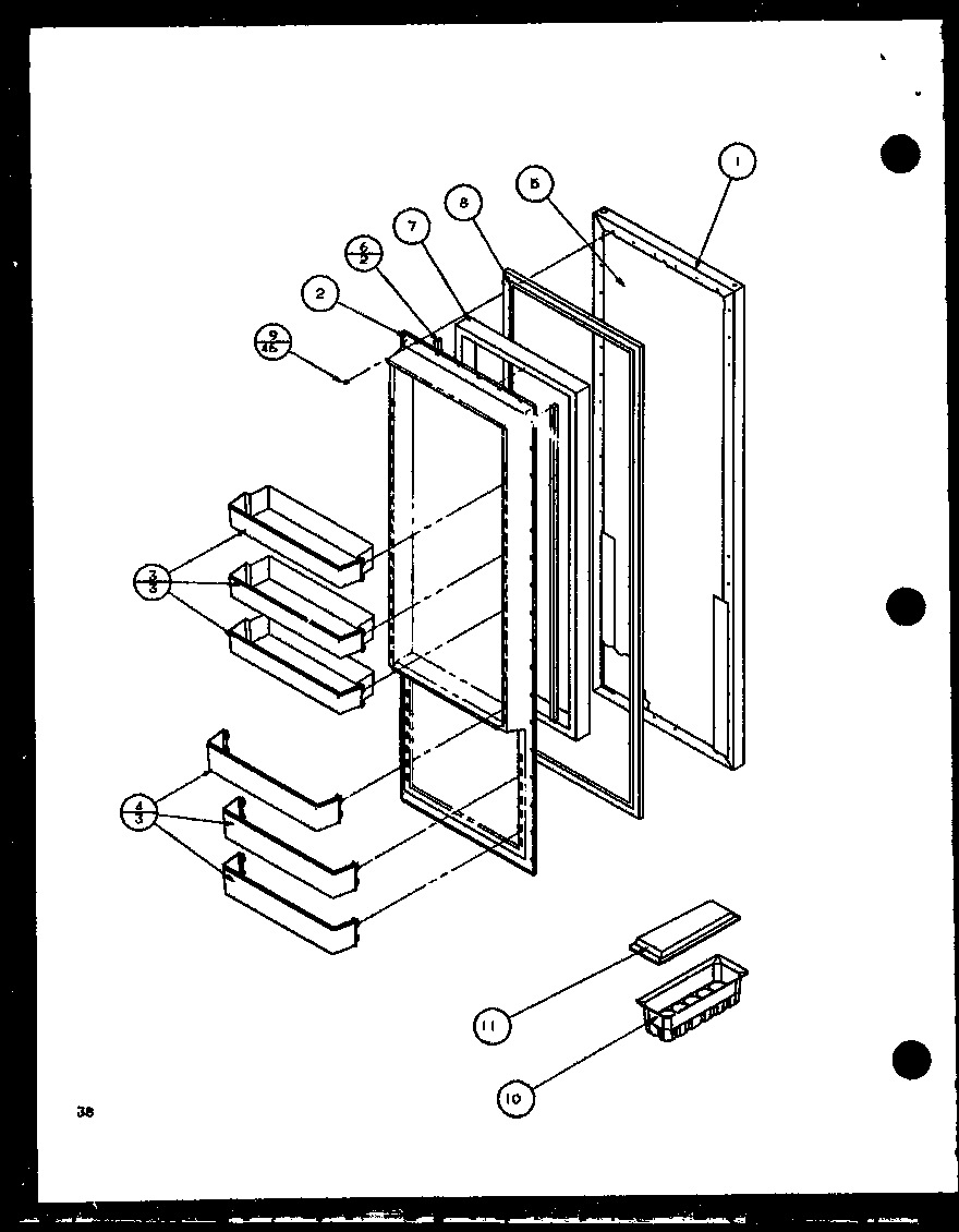 REFRIGERATOR DOOR (2599CIW/P1100401W) (2599CIW/P1115101W)
