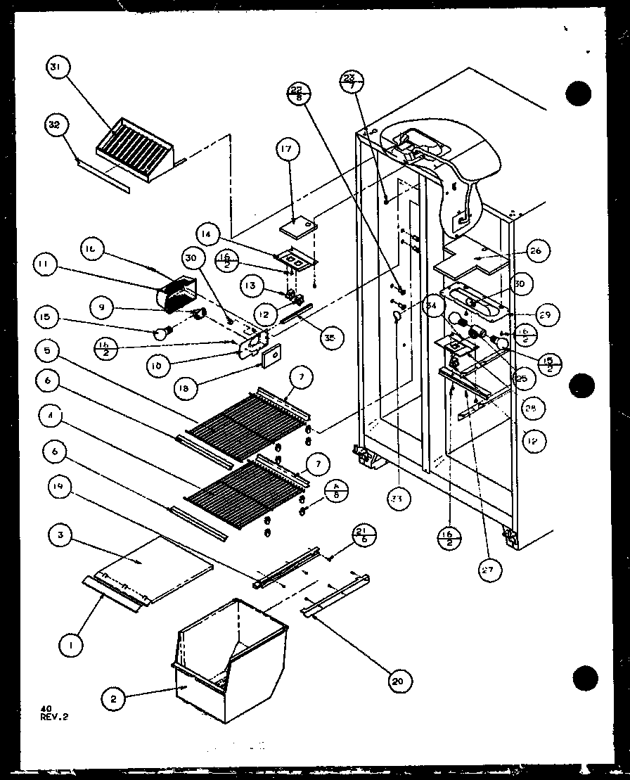 FREEZER SHELVING AND REFRIGERATOR LIGHT (2599CIW/P1100401W) (2599CIW/P1115101W)