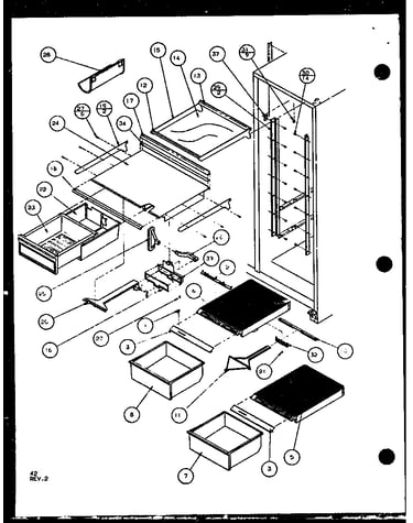 Refrigerator shelving and drawers (2599ciw/p1100401w) (2599ciw/p1115101w)