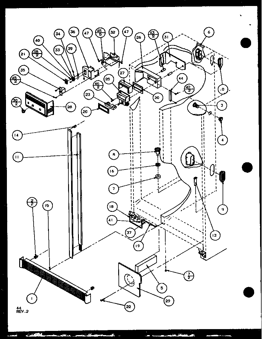 REFRIGERATOR/FREEZER CONTROLS AND CABINET PART (2599CIW/P1100401W) (2599CIW/P1115101W)
