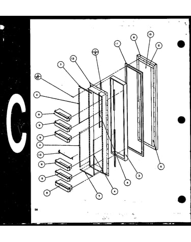 Freezer door (sc22j/p1116001w) (sc22j/p1116002w)