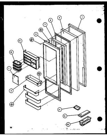 Refrigerator door (sc22j/p1116001w) (sc22j/p1116002w)