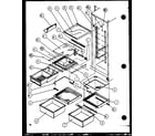 Amana SC19J-P1116601W refrigerator shelving and drawers (sc25j/p1116201w) (sc25j/p1116202w) (sc25jp/p1116203w) (sc25jp/p1116204w) diagram