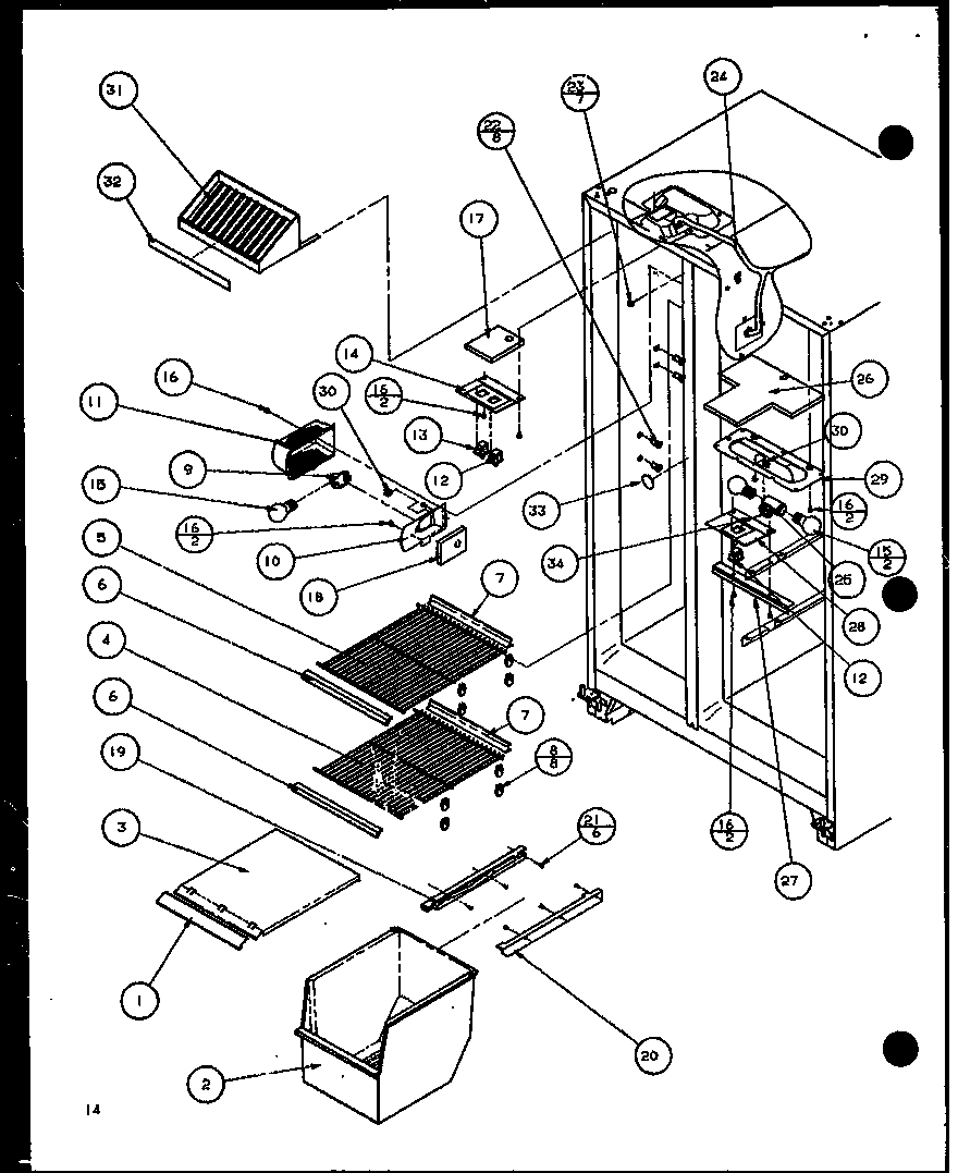 Freezer shelving and refrigerator light (36561/p1108501w) (36561/p1108502w) (36568/p1108503w) (36568/p1108504w)