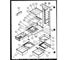 Amana 36578-P1108507W refrigerator shelving and drawers (36571/p1108505w) (36571/p1108506w) (36578/p1108507w) (36578/p1108508w) diagram